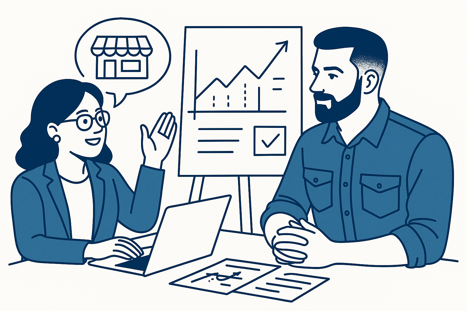 Illustration showing strategic collaboration